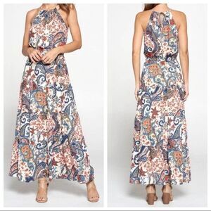 Beautiful‎ Paisley Spaghetti Strap Maxi Dress